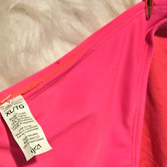G21 Hot Pink String Bikini Bottoms - Picture 3 of 4